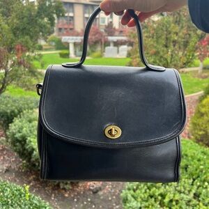 Vintage Coach Classic Manor Bag Black Leather No Strap